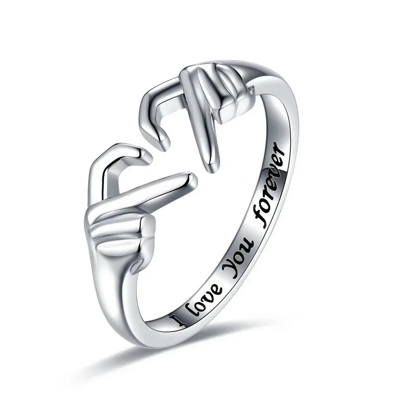 Romantic Heart Hug Ring – I Love You Forever