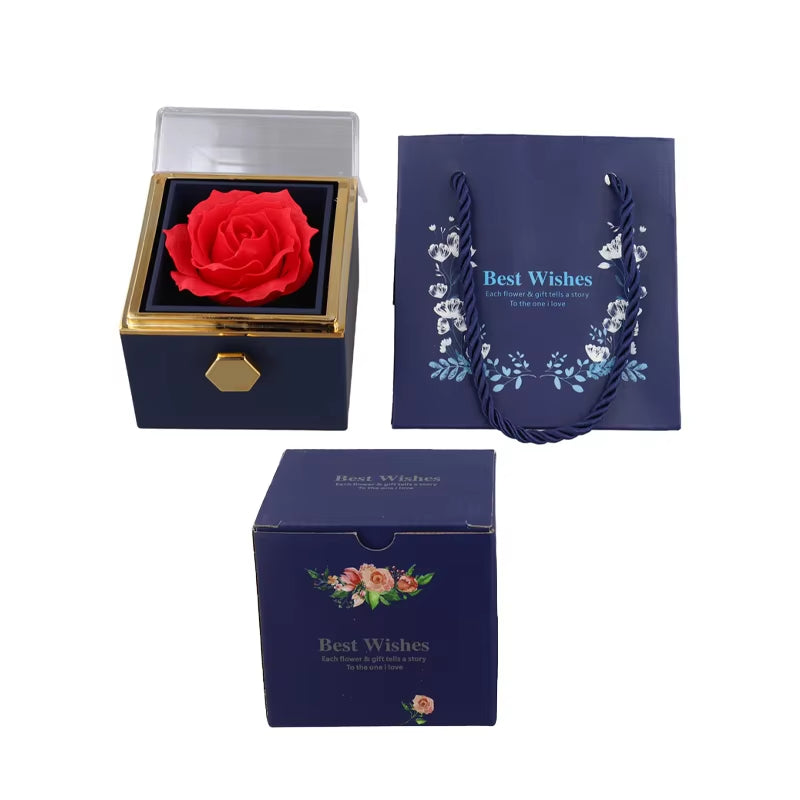 otating Eternal Rose Jewelry Box – Perfect for Valentine's or Wedding Gifts for Lovers