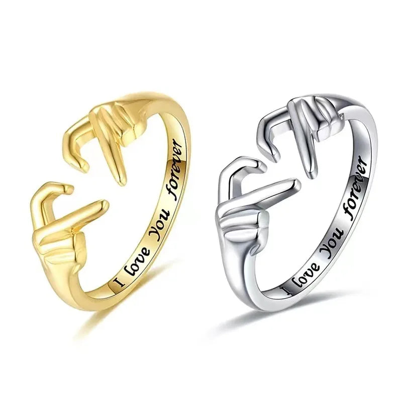 Romantic Heart Hug Ring – I Love You Forever