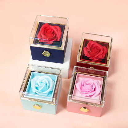 otating Eternal Rose Jewelry Box – Perfect for Valentine's or Wedding Gifts for Lovers