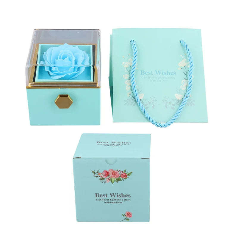 otating Eternal Rose Jewelry Box – Perfect for Valentine's or Wedding Gifts for Lovers