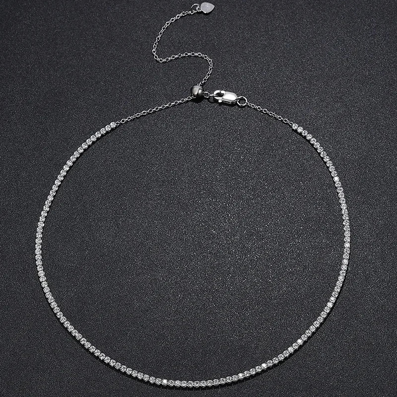 2mm Moissanite Tennis Necklace 