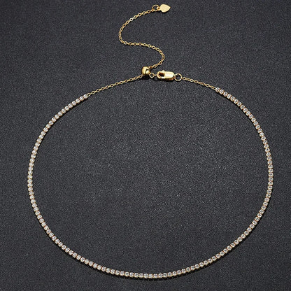 2mm Moissanite Tennis Necklace 