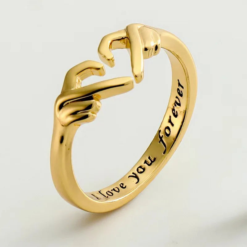 Romantic Heart Hug Ring – I Love You Forever