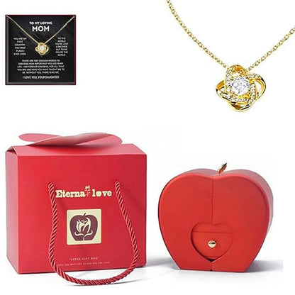 Apple-Shaped Eternal Rose Gift Box with Necklace – Perfect Gift for Her