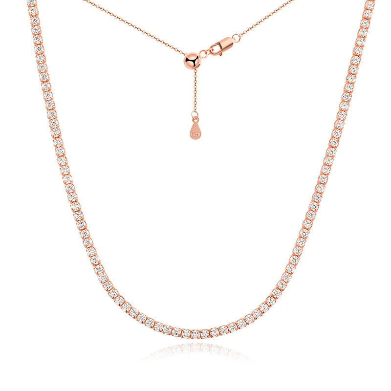 2mm Moissanite Tennis Necklace 