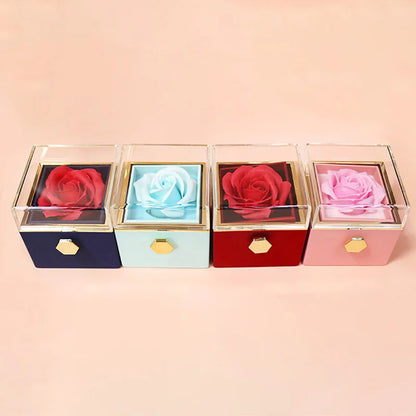 otating Eternal Rose Jewelry Box – Perfect for Valentine's or Wedding Gifts for Lovers