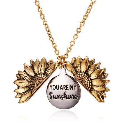 You Are My Sunshine Sunflower Necklace – Vintage Charm